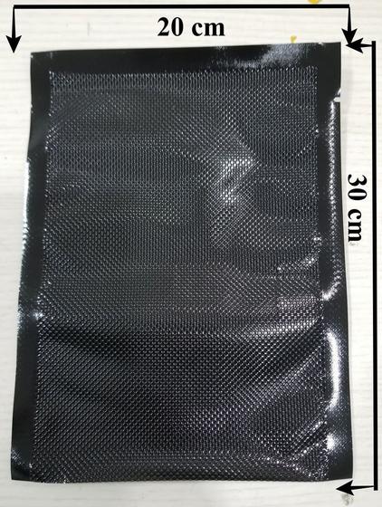 Imagem de Embalagem PA/PE Tipo Saco”  C/ Ranhuras formato de Diamante - Um lado Black Shield -20cmX30cm - 100 unidades
