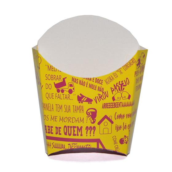 Imagem de Embalagem para Batata Frita - Pacote com 100 unidades (Fun - Rosa e Amarelo)