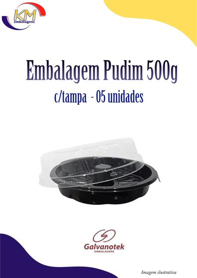 Imagem de Embalagem para Pudim c/tampa 500g c/05 unid. -  doces, confeitaria, manjar (6185)