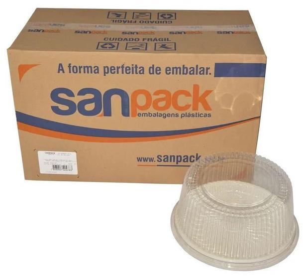 Imagem de Embalagem Pet Torta Média Tampa Alta Sanpack S-56 Bra C/50