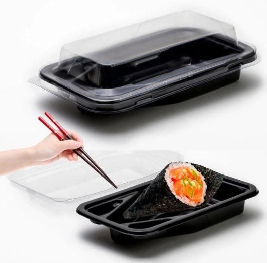 Imagem de Embalagem Plástica Retangular Lanche Combinado Temaki Plus - 100 Unidades