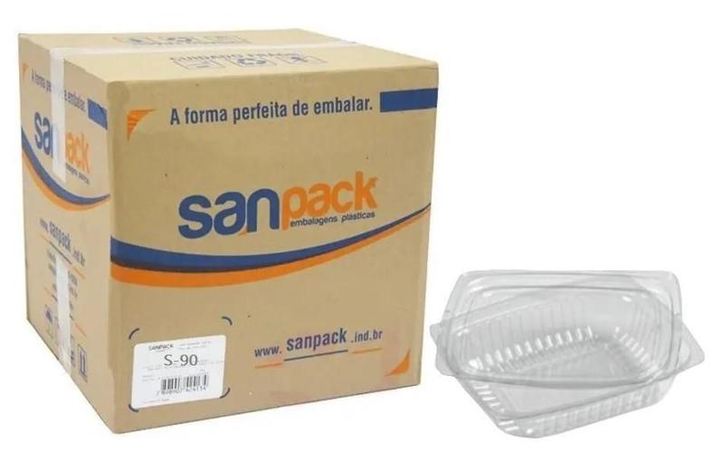 Imagem de Embalagem Retangular C/Tampa 500Ml Sanpack S-90 (1Cx C/200)