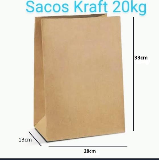 Imagem de Embalagem Saco Kraft Delivery  (200 unidades) 20kg / GG