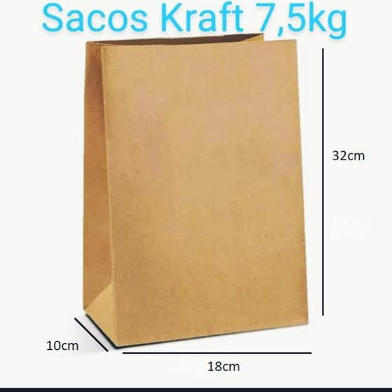 Imagem de Embalagem Saco Kraft Delivery (200 unidades) 7.5kg / Média