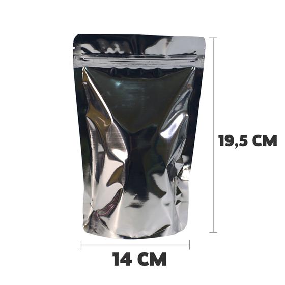 Imagem de Embalagem Saquinho Stand Up Pouch 14x19,5 Cm Metalizado Fecho Zip 1000 Unidades