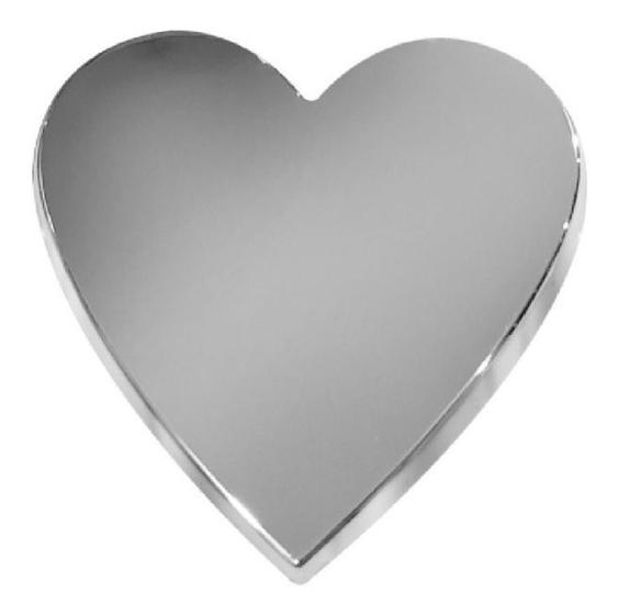 Imagem de Emblema Adesivo Alto Relevo 3d Coração Amor Cromado