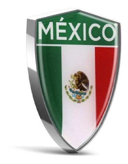 Imagem de Emblema Adesivo Alto Relevo 3D Escudo Mexico Cromado