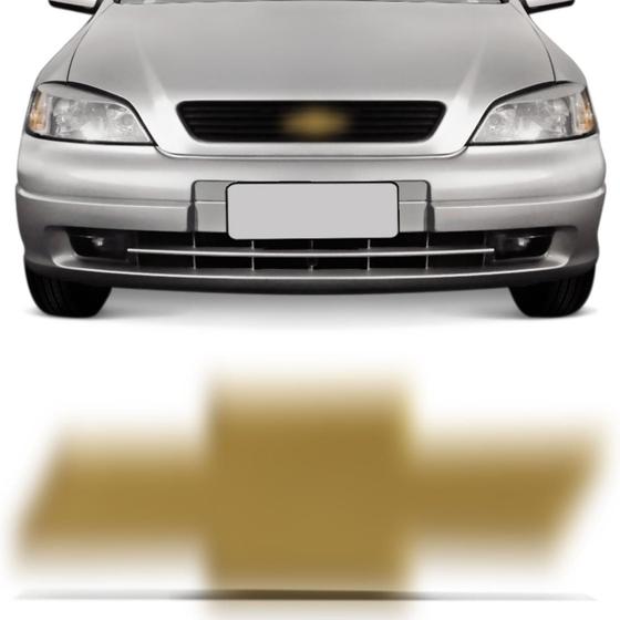 Imagem de Emblema Adesivo Chevrolet Gravata Dourado Grade Dianteira Astra Hatch Sedan 1999 a 2002 7,5 x 2,5cm