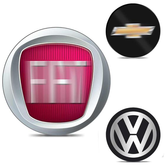 Imagem de Emblema Adesivo Cromado 58mm Grade Frontal Volkswagen Fiat Chevrolet