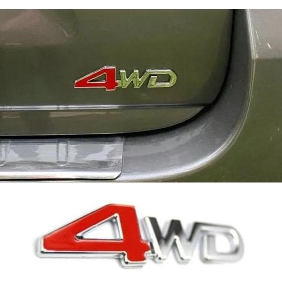 Imagem de Emblema Adesivo Cromado Traseiro 4wd Mitsubishi Asx Pajero Tr4 L200 Outlander