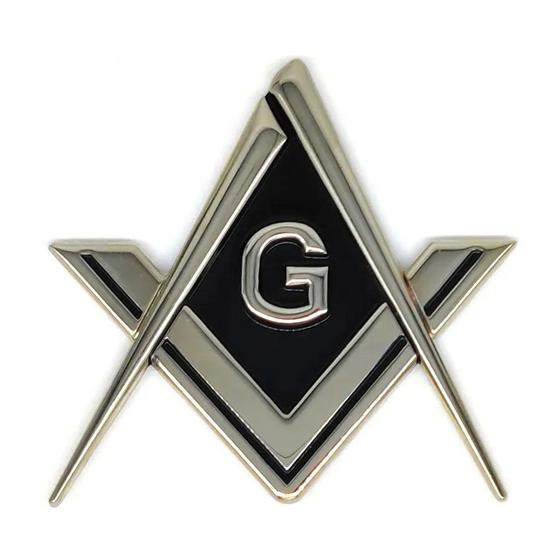 Imagem de Emblema Adesivo Maçonaria Carro Metal Relevo Maçom Irmandade