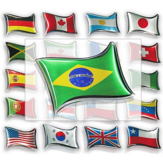 Imagem de Emblema Bandeira Países Adesivo Resinado Etiqueta - Diadema