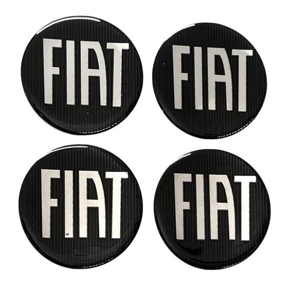 Imagem de Emblema Calota Fiat Preto Adesivo 48mm - Novo