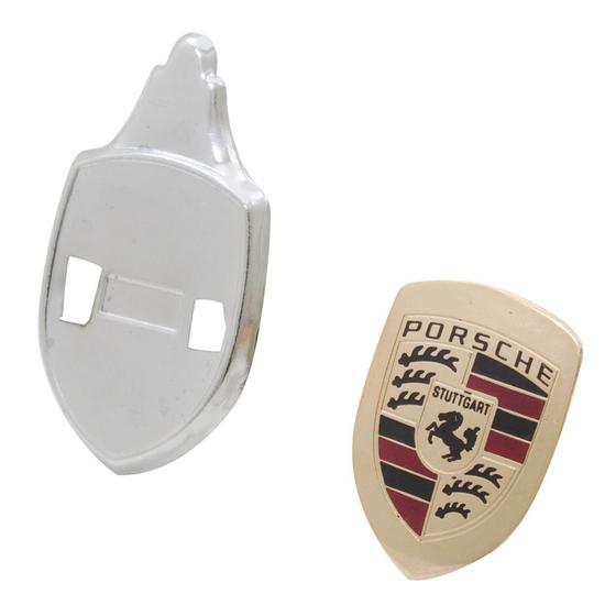 Imagem de Emblema com Brasão do capo modelo Porsche fundo dourado para VW Fusca até 1966