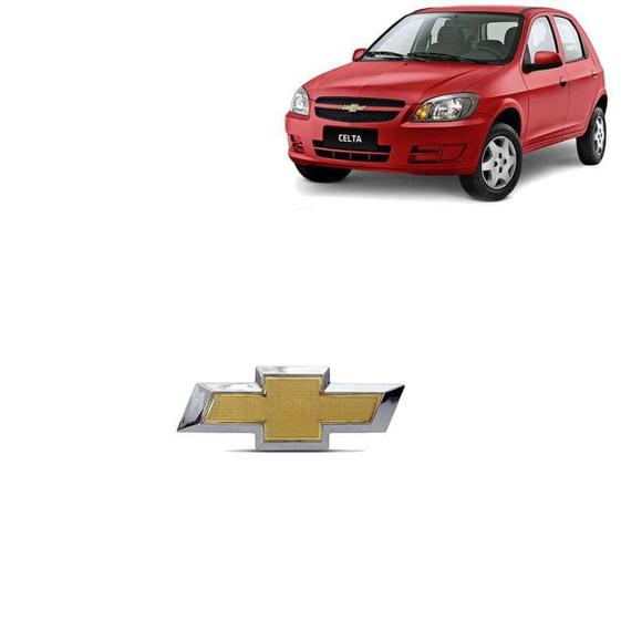 Imagem de Emblema da Grade Gravata Chevrolet Celta Dourado Adesivo