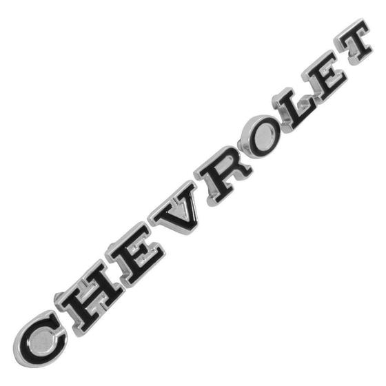 Imagem de Emblema Dianteiro Letras Chevrolet Fundo Preto GM Opala Caravan Comodoro 1975 à 1978 - 172A