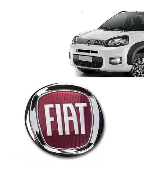 Imagem de Emblema Fiat Vermelho Logo Grade Dianteira Novo Uno 2016 2017 2018 2019 2020 2021