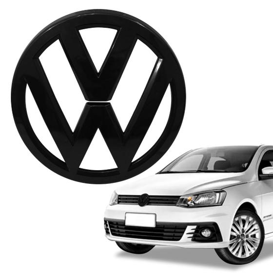 Imagem de Emblema Grade Vw Gol Saveiro Voyage 2017 até 2022 Colante Black Piano