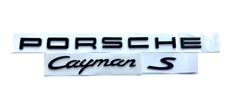 Imagem de Emblema Letra Porsche + Cayman + S Preto Brilhante