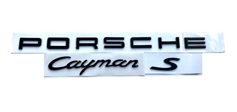 Imagem de Emblema Letra Porsche + Cayman + S Preto Fosco