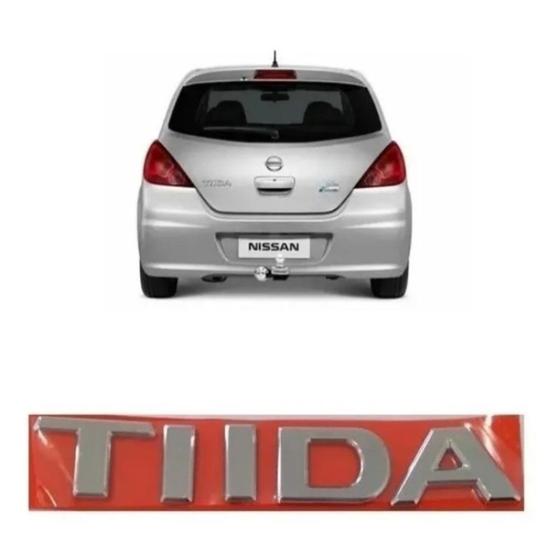 Imagem de Emblema letreiro cromado Tiida ano modelo 2007 até 2012 tampa traseira