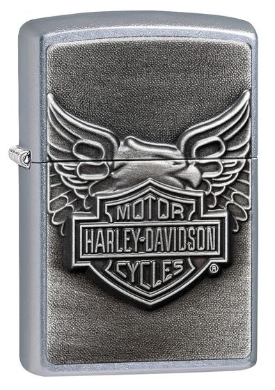 Imagem de Emblema mais leve com logotipo Zippo Harley-Davidson Eagle prateado