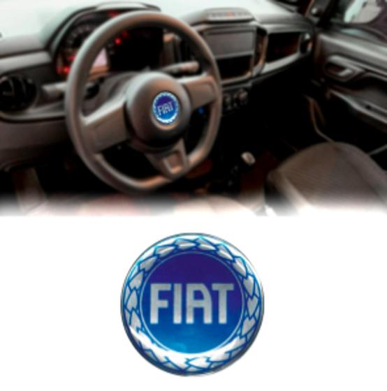 Imagem de Emblema para volante fiat resinado azul raiado 45mm