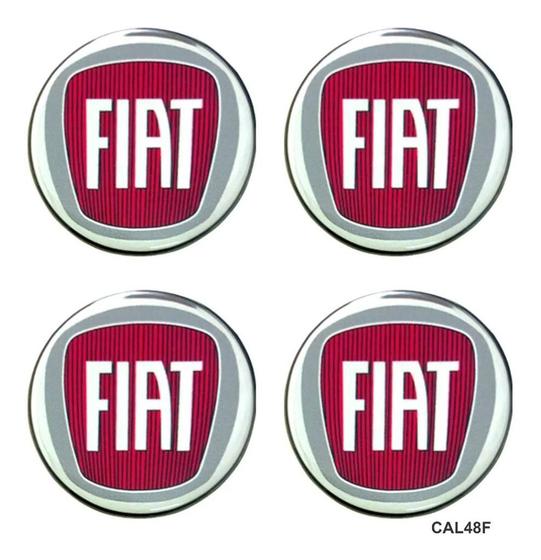 Imagem de Emblema Resinado Calota Fiat Vermelho Adesivo 55mm 4 Unid