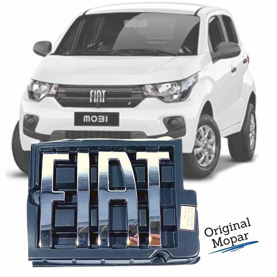 Imagem de Emblema Sigla Grade Dianteira Fiat Mobi Argo Cronos 2020 2021 2022 Original Cromado