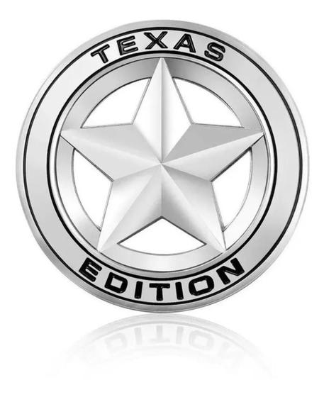 Imagem de Emblema Texas Edition Estrela Prata Decorativo Xerife