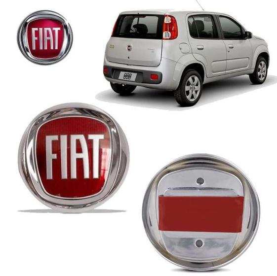 Imagem de Emblema Traseiro Fiat Uno 2011 95MM Vermelho Adesivo