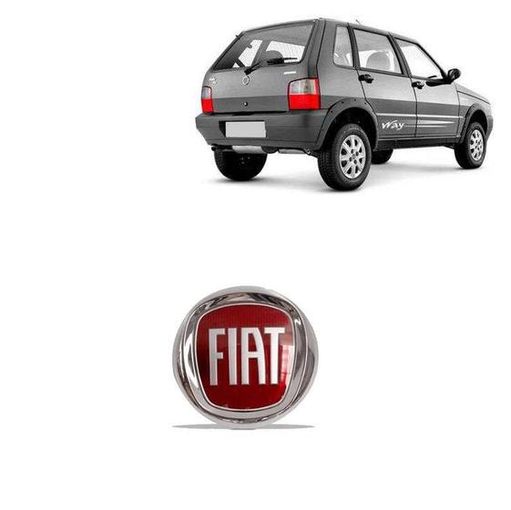 Imagem de Emblema Traseiro Fiat Uno Mille Fire 2009 Vermelho Adesivo