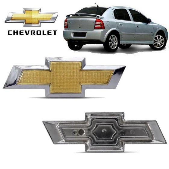 Imagem de Emblema Traseiro GM Astra 2003 Dourado Borda Cromada Adesivo