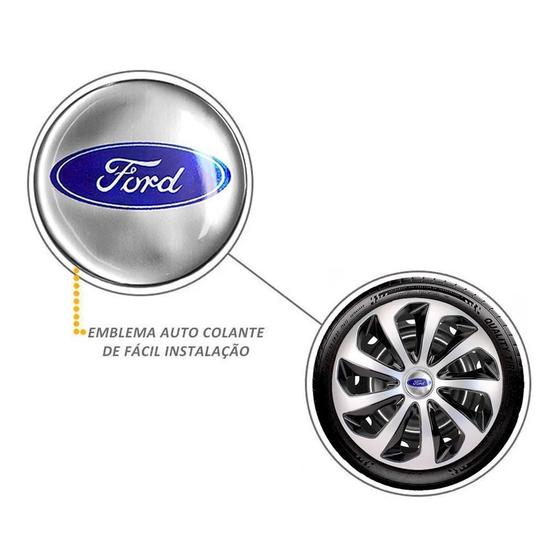 Imagem de Emblema Unitario Resinado Ford Escovado 48Mm