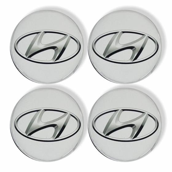 Imagem de Emblema Unitario Resinado Hyundai Escovado 48Mm