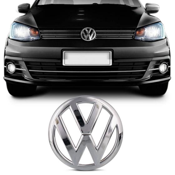 Imagem de Emblema Volkswagen Grade Dianteira Gol Voyage G6 13 a 16 Gol Voyage G8 2018 Cromado Fita Dupla Face