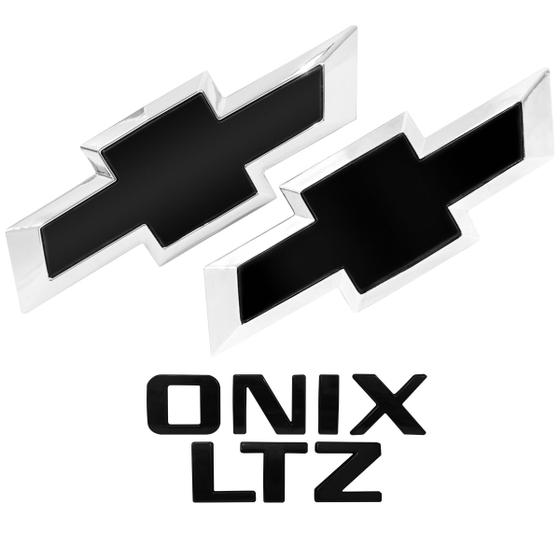 Imagem de Emblemas Do Onix Grade Mala e Letreiro Onix e LTZ Black Piano