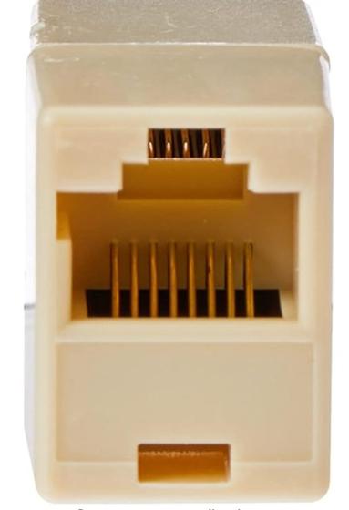 Imagem de Emenda para Cabo de Rede - Conecte 2 cabos RJ45 com padrão 568A - 8 Vias - Entrada e Saída Fêmea