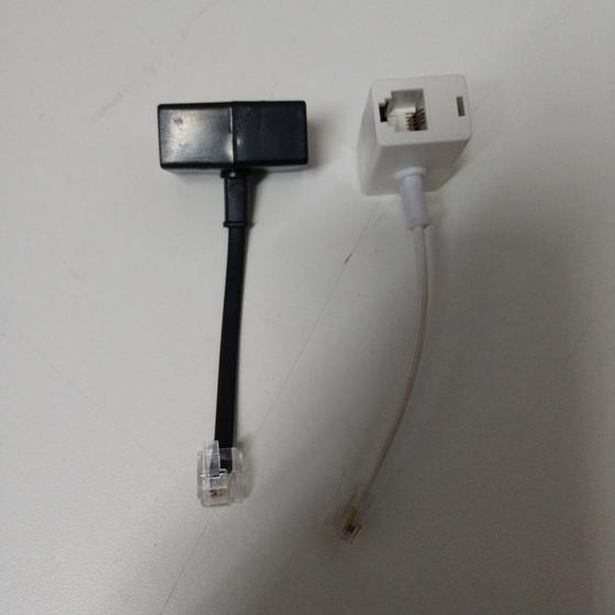 Imagem de Emenda Splitter T Telefone Rj-11 Emenda Divisor 1 Macho X 2 Femeas Kit com 2 Pçs