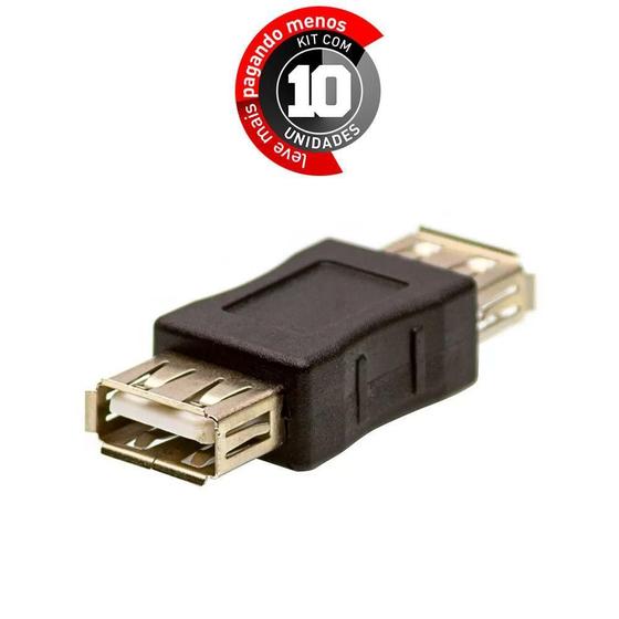 Imagem de Emenda Usb Fêmea - Kit Com 10