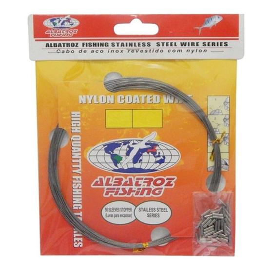 Imagem de Empate Cabo de Aço Para Encastoar Albatroz Fishing 10lb 10m com 50 Luvas
