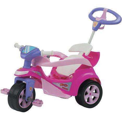 Imagem de Empurrador Carrinho De Passeio Quadriciclo Triciclo Infantil Triker Rosa