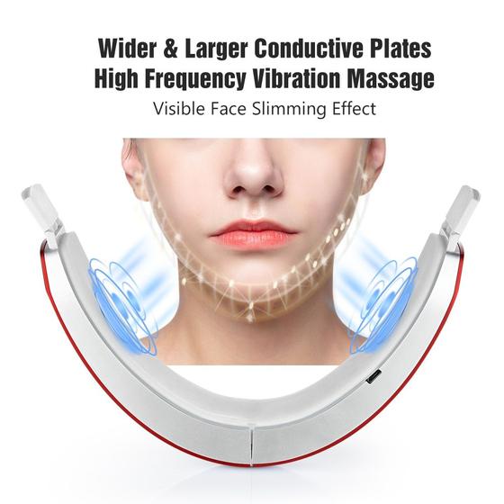 Imagem de EMS Face Lift Máquina De Azul Azul Terapia de Aquecimento LED Face Slimming Vibração Massageador V Forma Facial Lifting Dispositivo Dispositivos de beleza de uso doméstico