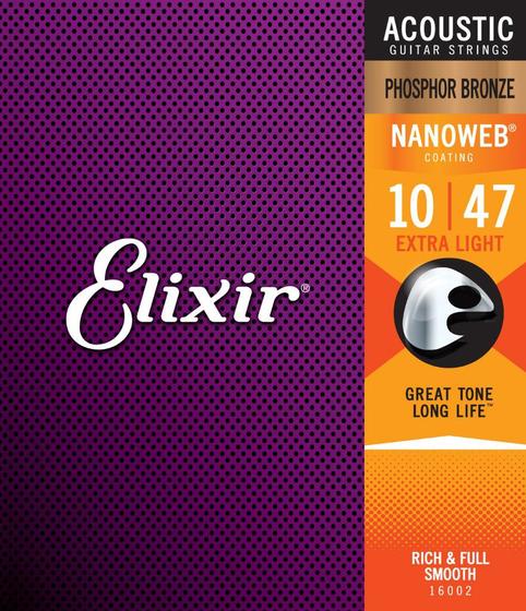 Imagem de Enc Violao Aco Elixir 010 Extra Light Phosphor Bronze