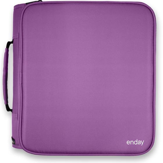 Imagem de Encadernador 3 Argolas Enday com Zíper - 2 Polegadas, 880 Folhas (Roxo)