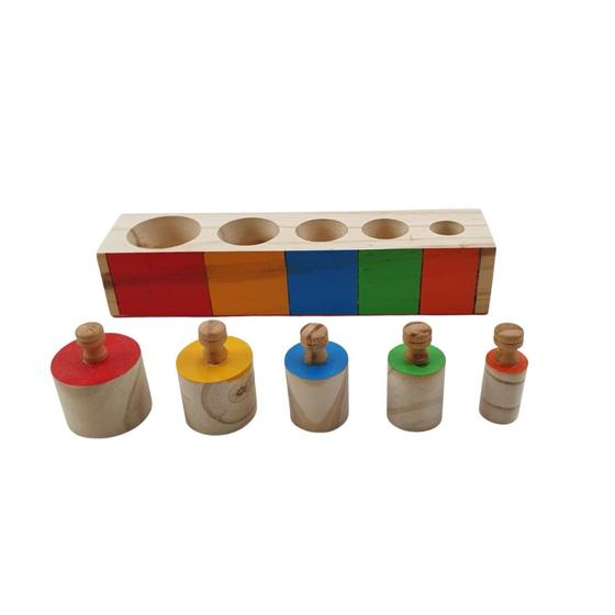 Imagem de Encaixe Lógico Tamanho e Cores Montessori Brinquedo Pedagógico