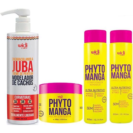 Imagem de Encaracolando a Juba Widi Care + Kit Phyto Manga Shampoo - Condicionador - Máscara 300g