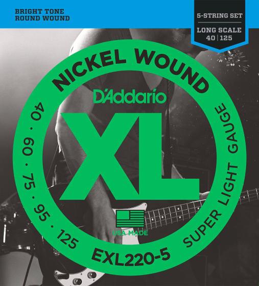 Imagem de Encordoamento Baixo 5 Cordas D'addario Exl220 040