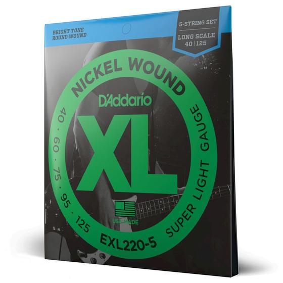 Imagem de Encordoamento Baixo 5C 40-125 D Addario XL Nickel EXL220-5