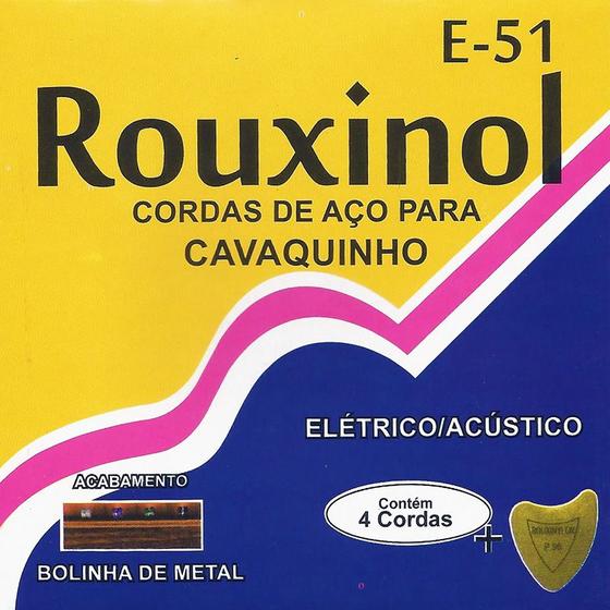 Imagem de Encordoamento Cavaquinho Pesada Rouxinol Inox Niquel Bolinha E51